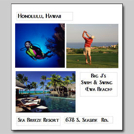 Image of travel info page made w/ Smart Web Printing