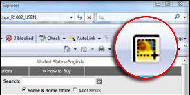 Screenshot of “zoomed” HP Smart Select icon in browser toolbar