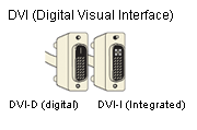 DVI (Digital Visual Interface DVI-D (Digital)DVI-I (Integrated)
