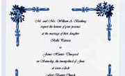 wedding invitation blue on white